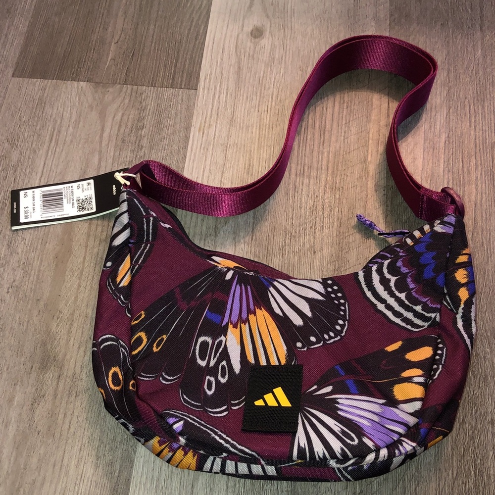 adidas x Farm Rio Sacoche Shoulder Bag Multi Color Corn Gold Butterfly Print NWT - Picture 15 of 16